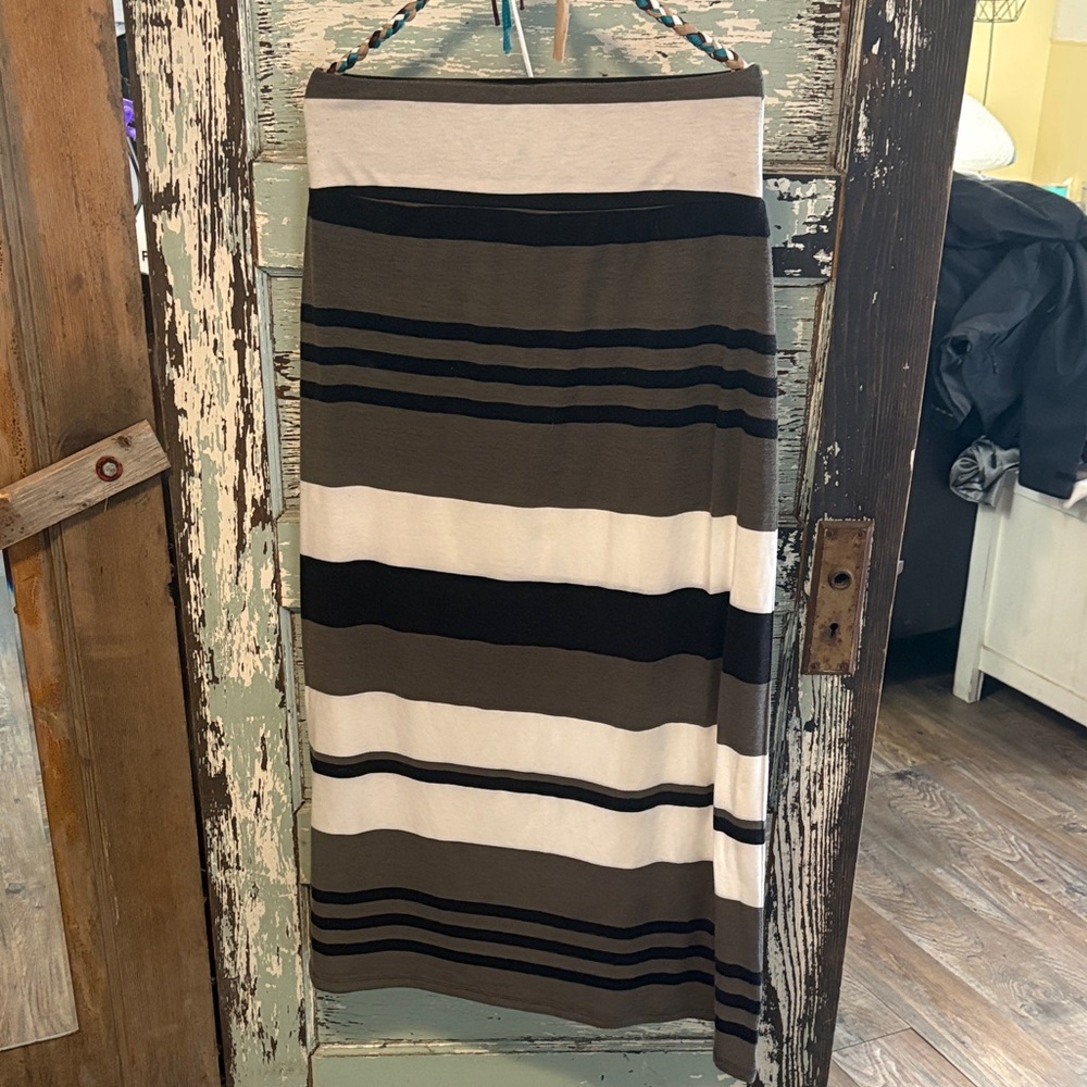 Striped Brown and Black Women's Skirt